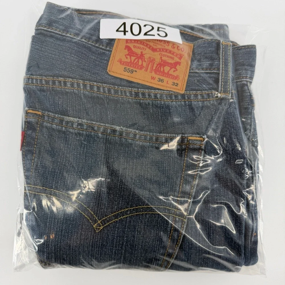 Levi's 559 Relaxed Straight Jeans Mens 36x32 Blue Medium Wash Denim Utility Work